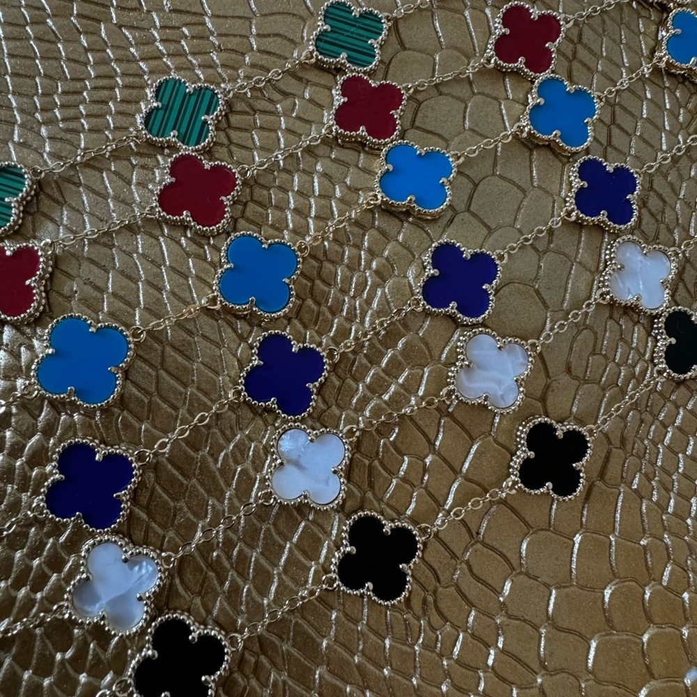 Clover four leaf bracelet multiple colors adjustable